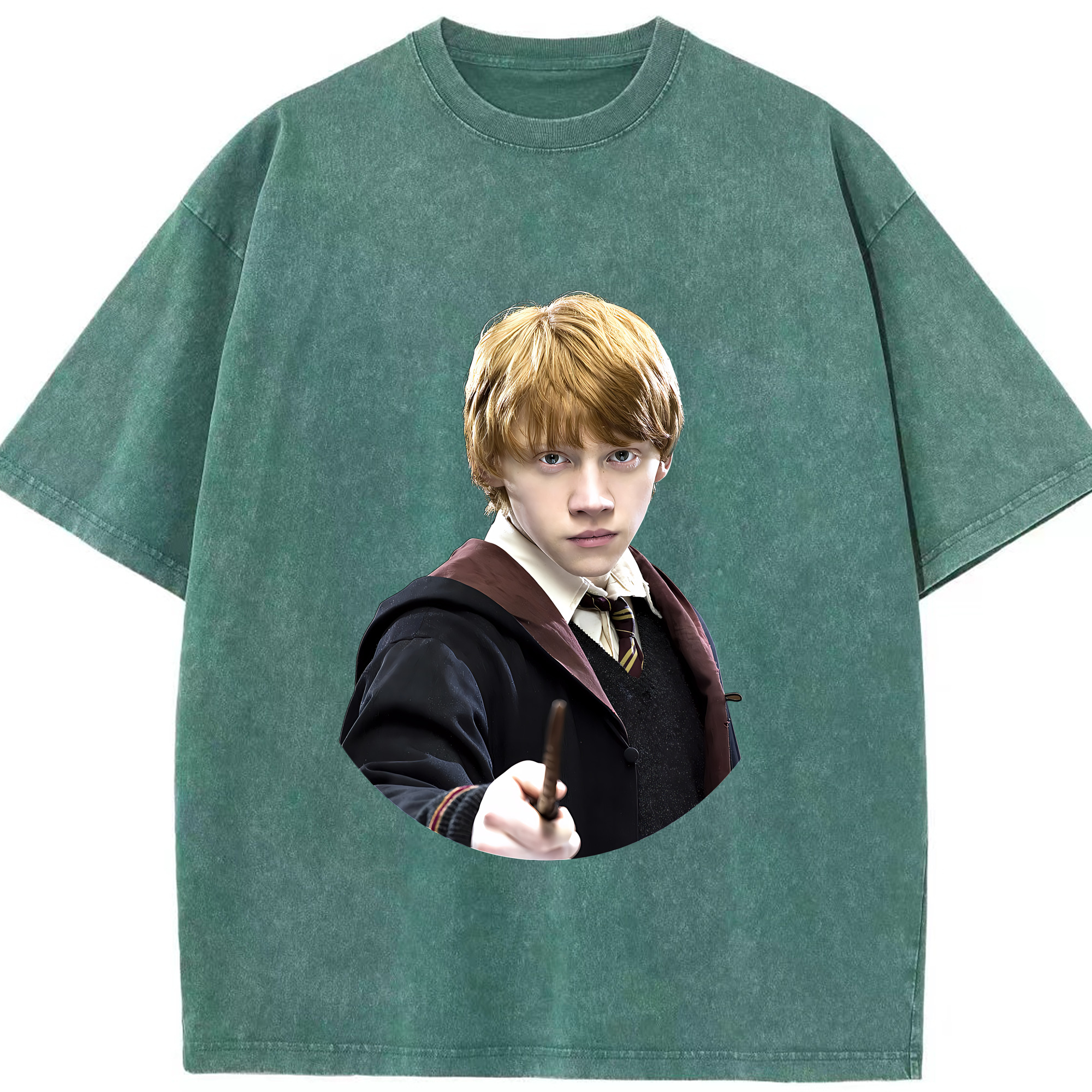 （画像用） Harry Potter ハリー・ポッターシリーズ 綿100% ヴィンテージ風 半袖Tシャツ（フロントプリント）